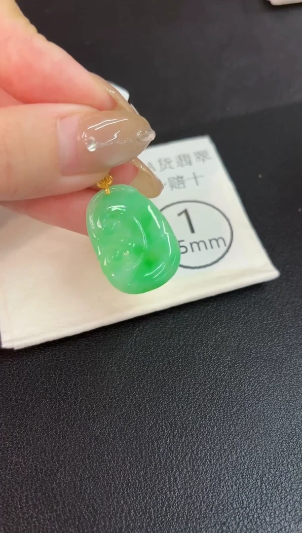 翡翠18K金镶嵌颈饰 缅料A货/支持复检/一件