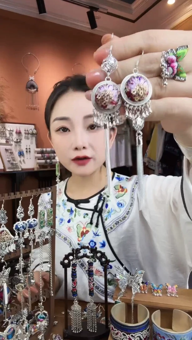 刺绣纯手工民族风耳环