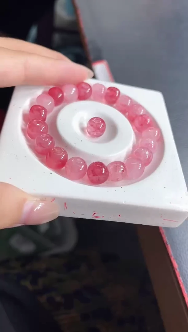 散珠未镶嵌碧玺M498 桃红碧玺9*10mm10个15元