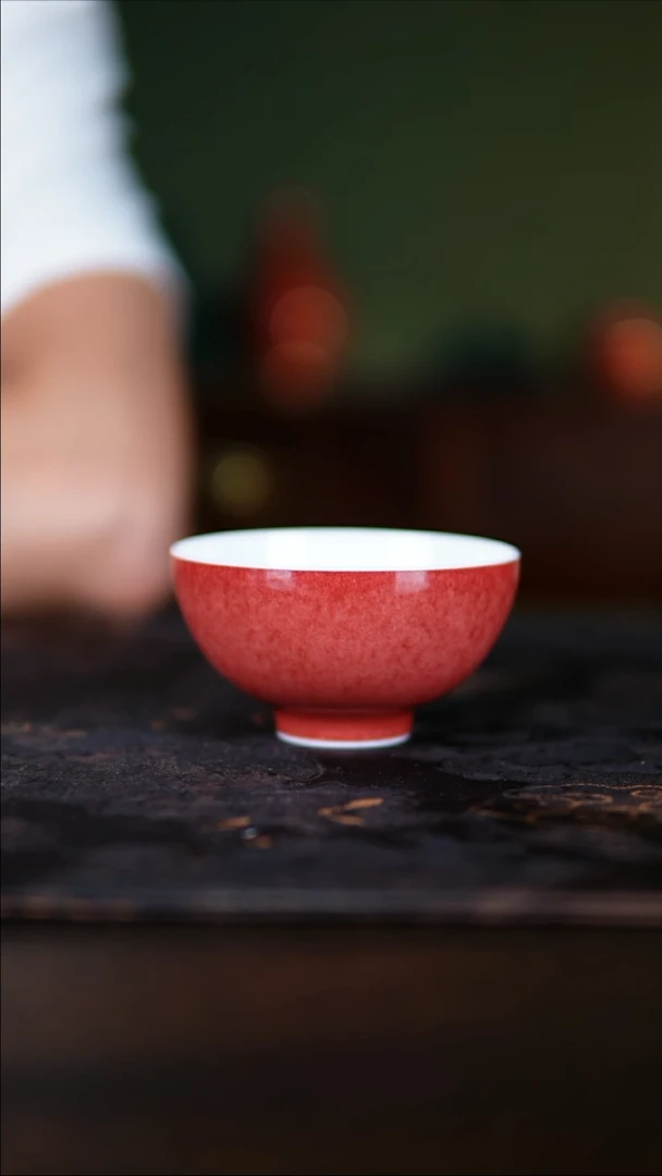 杯子4**3景德镇纯手工陶瓷豇豆红