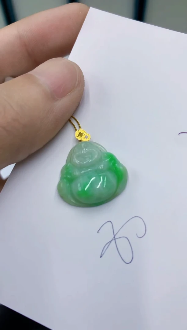 颈饰18K金镶嵌翡翠翡翠