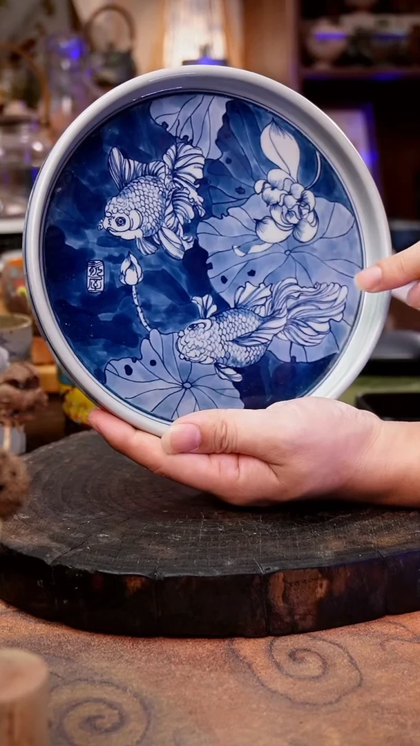 杯子金鱼手工手绘手工手绘