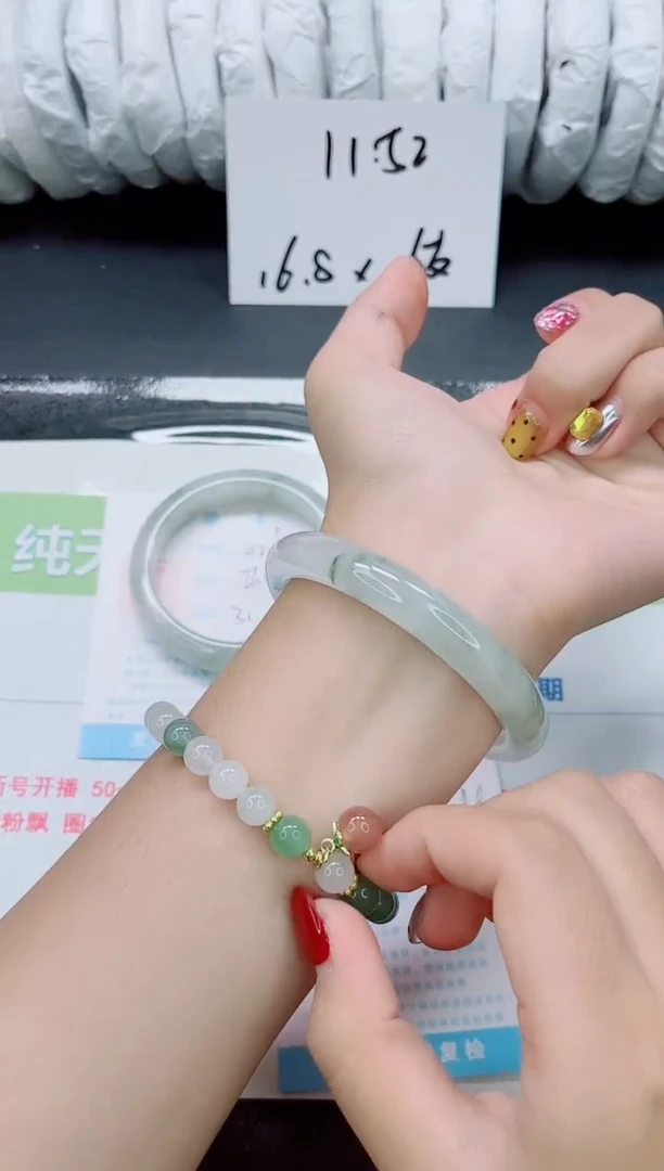 未镶嵌手镯石英质玉0299-圈口60
