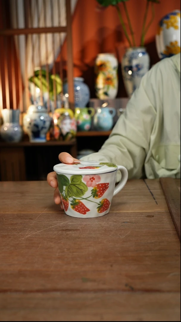 瓷片【简家甄选】景德镇设计师釉下手绘陶瓷餐具