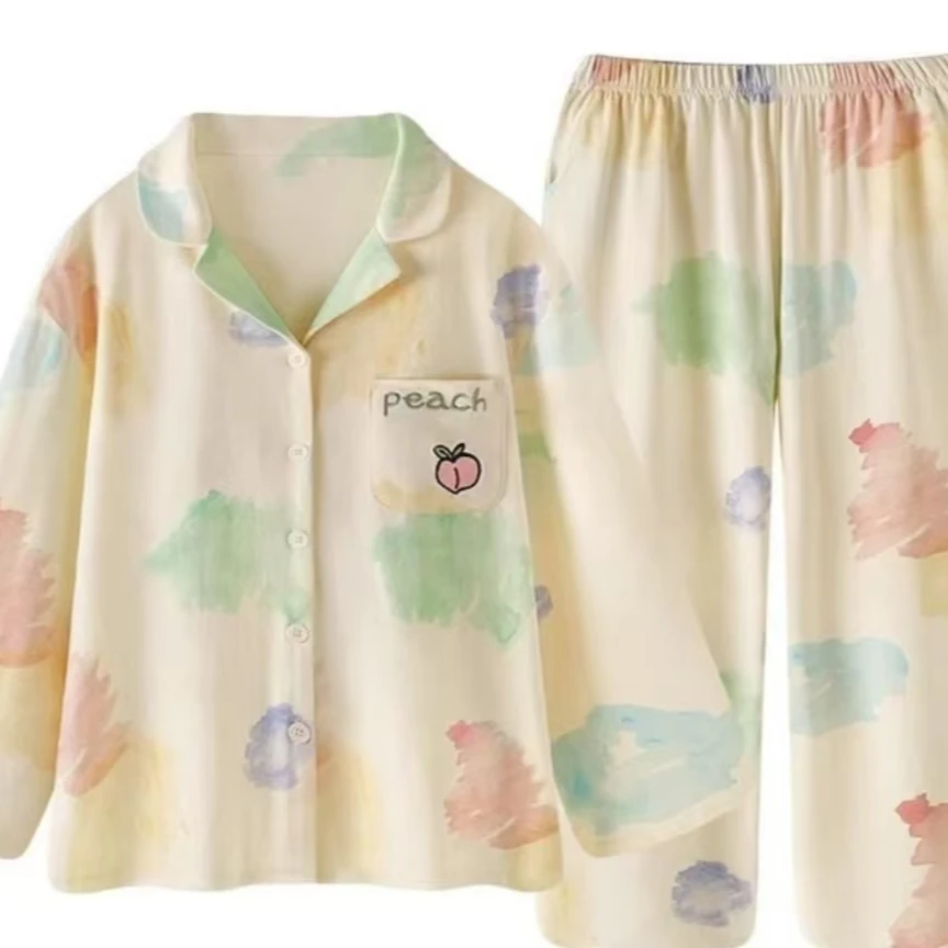 2025年新款睡衣两件套秋冬季宽松舒适家居服时尚休闲可出门款