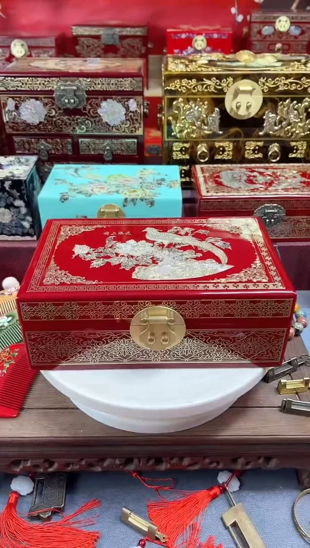 24厘米双层款掐丝螺钿镶嵌红铜扣锦上添花