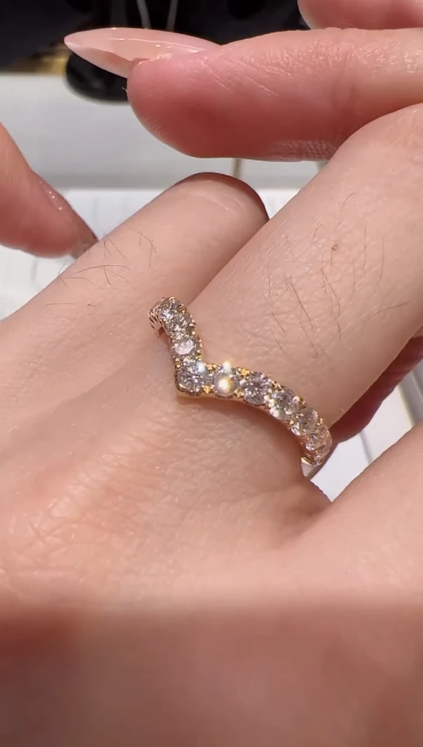 【闪购商品】实验室培育钻石18K金镶嵌@@11-16圈，拍下备注圈口