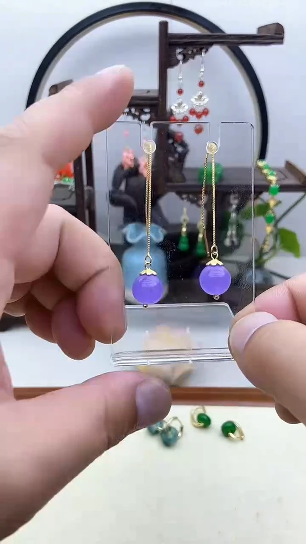 翡翠14K金镶嵌耳饰10号