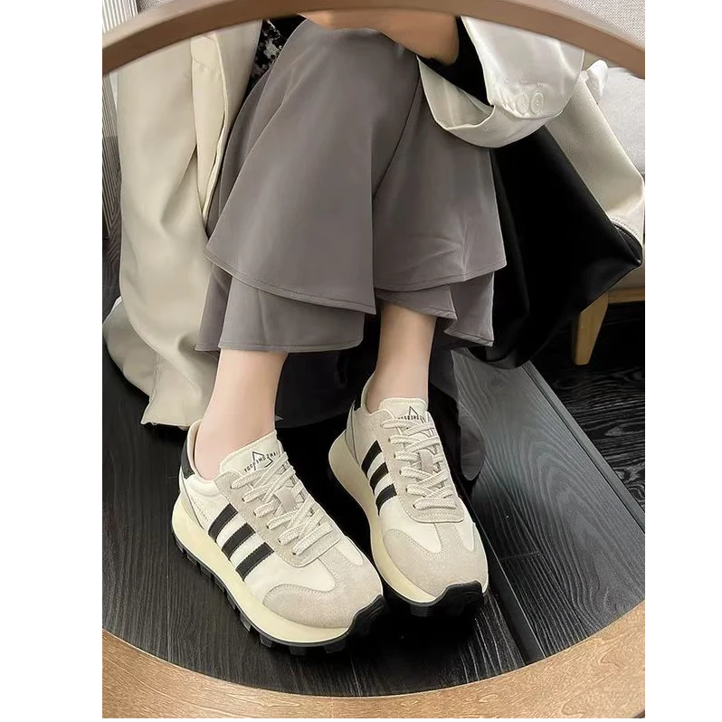 厚底阿甘鞋女新款网红超火内增高小白鞋松糕厚底运动鞋子3689