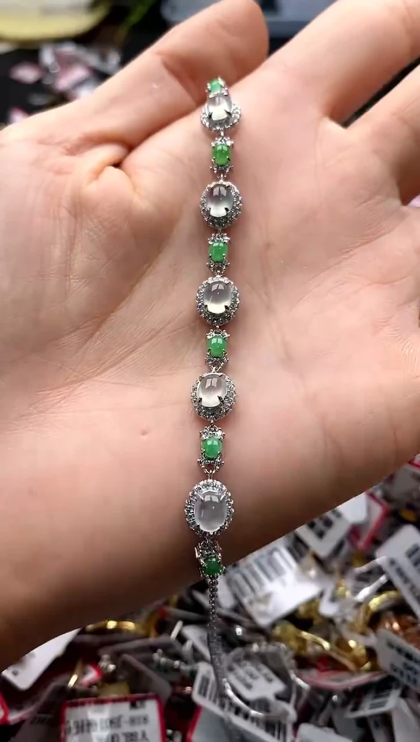 【闪购商品】翡翠戒指银S925镶嵌4444444     9
