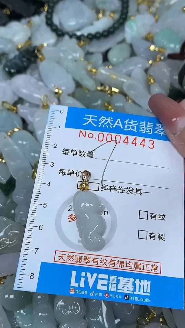 翡翠未镶嵌颈饰净货挂件-4443