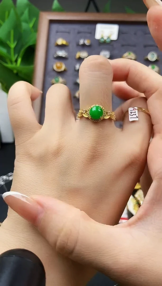 银S925镶嵌戒指翡翠12