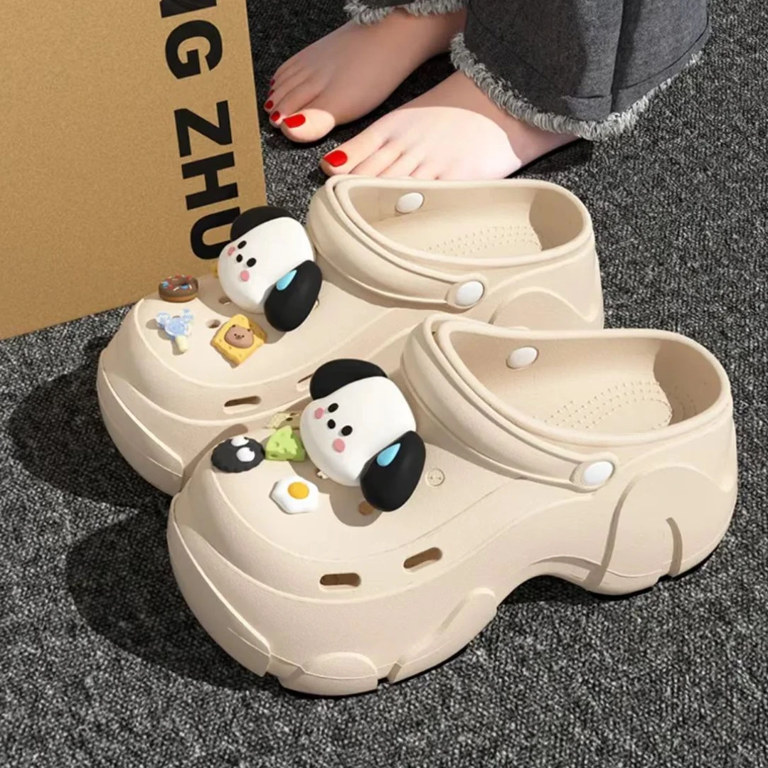 厚底洞洞鞋女款2025新款夏季外穿防滑防臭海边沙滩鞋增高EVA凉拖