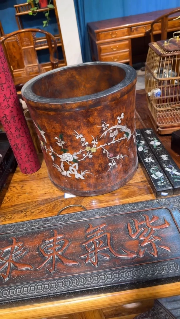 木花梨大画缸高端木艺链接