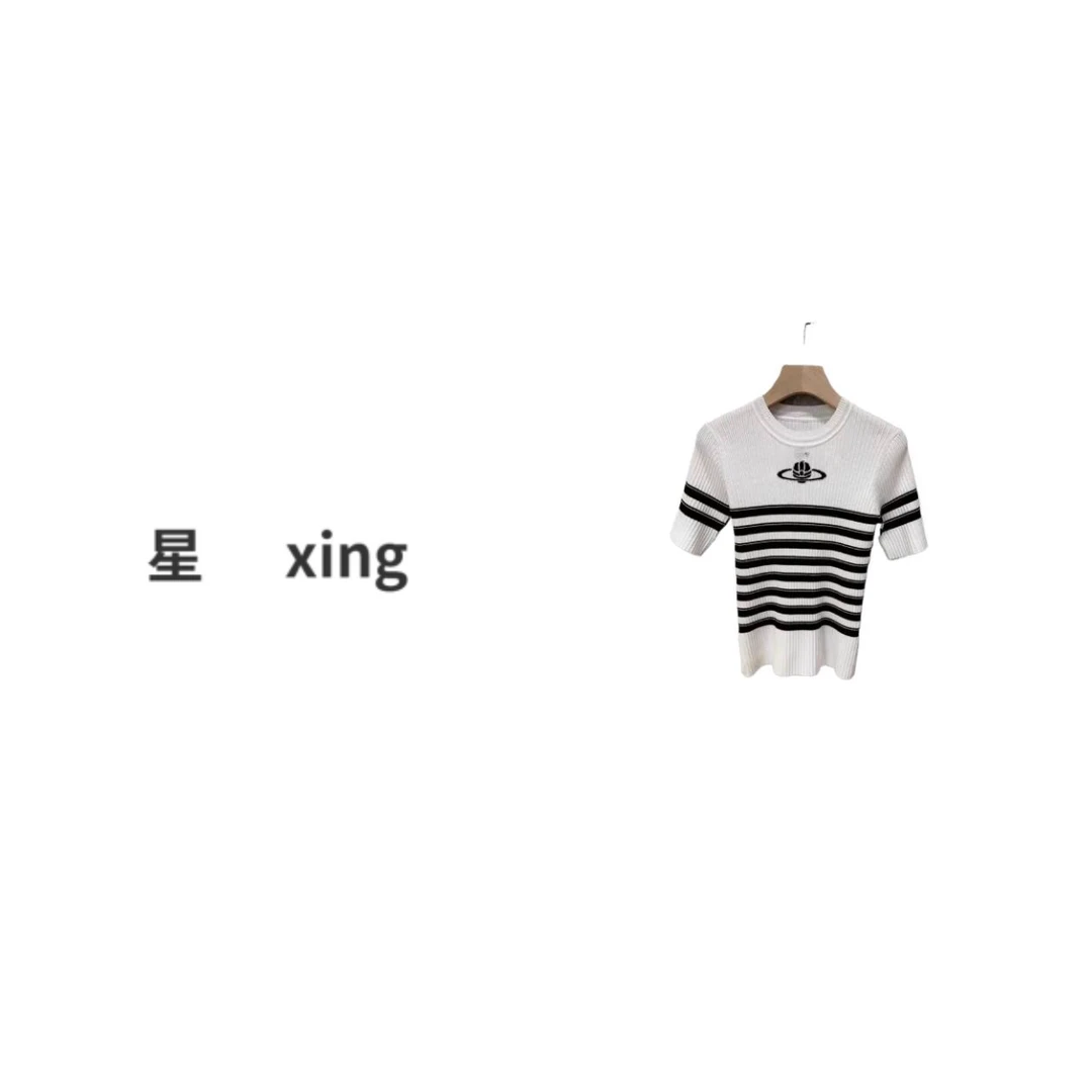 031春夏装圆领针织短袖套头上衣52023