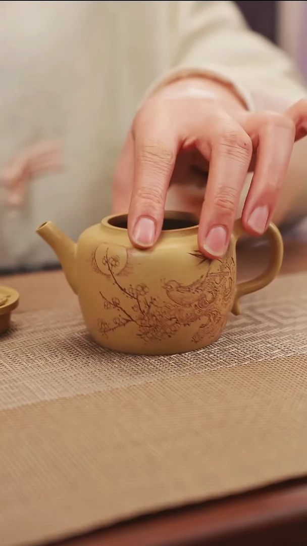 茶壶紫砂笑*花好月圆原矿本山段