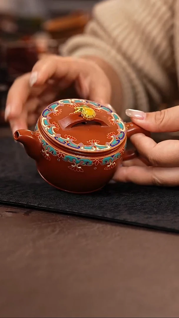 茶壶紫砂珐琅汉瓦