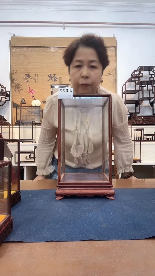 红酸枝木类木头款玻璃罩077