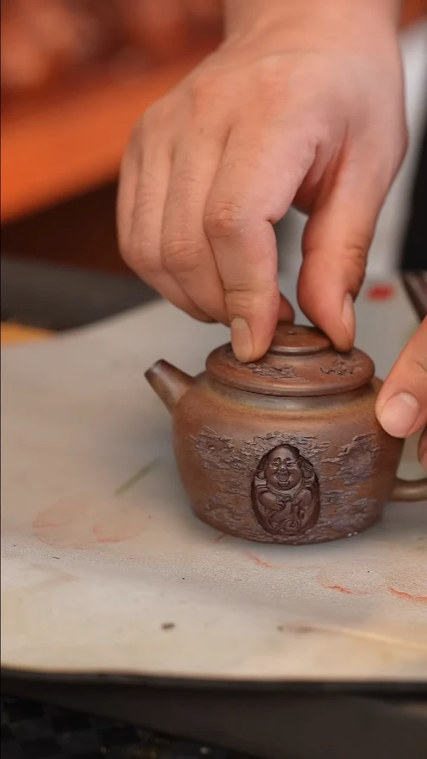 茶壶紫砂原矿手工制作宽口