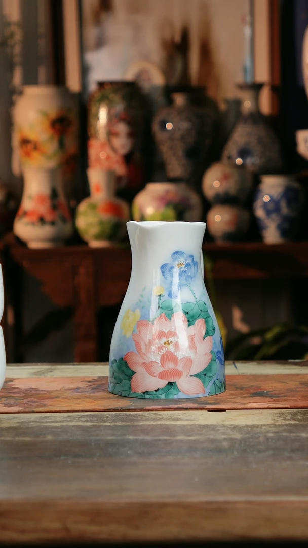 【闪购商品】瓷片景德镇纯手工釉下彩精品花瓶