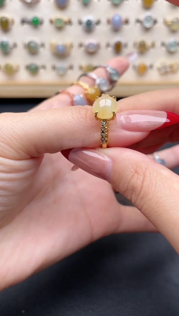 【闪购商品】翡翠戒指银S925镶嵌一物一证一礼盒