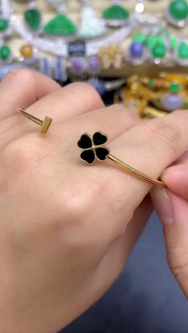 18K金镶嵌手镯翡翠221-中国好珍宝