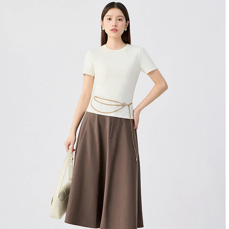 DEEPBREATH深呼吸坑条弹力短袖T恤女修身显瘦百搭A301729