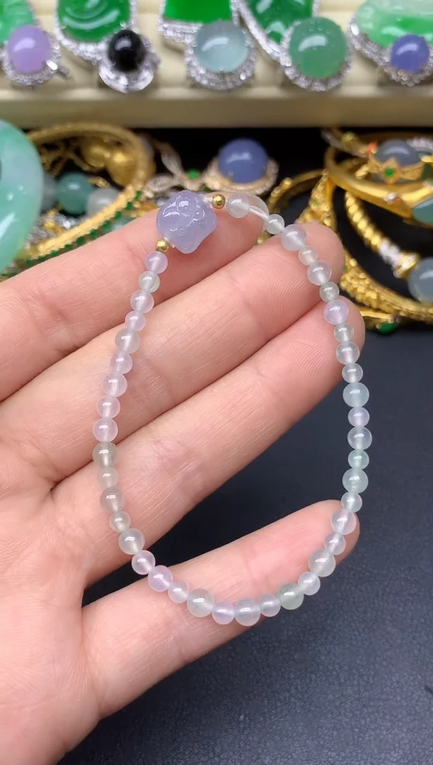 未镶嵌手串翡翠250-雪姐翡翠天天见