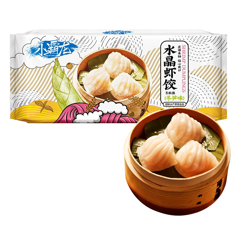 小霸龙水晶虾饺皇港式早茶点心早餐半成品粤式6袋48只冬笋味