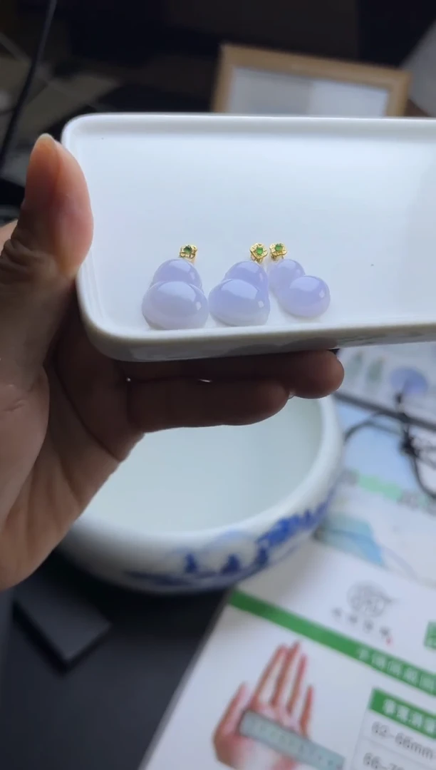 18K金镶嵌挂件翡翠多样性发一件JBAJC-JC1080-HL
