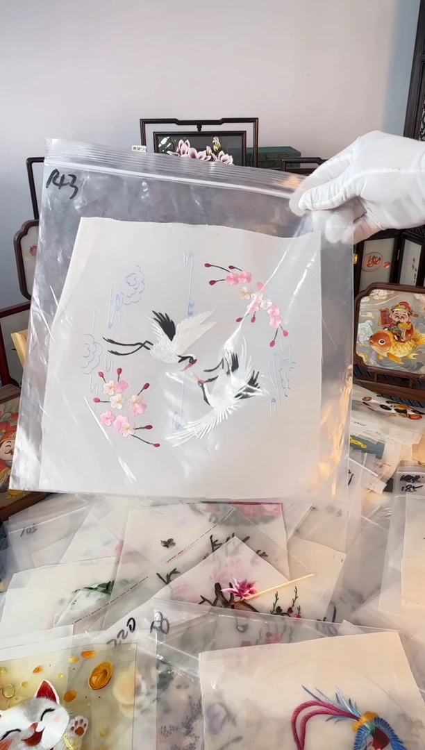 织绣纯手工苏绣双面绣绣布143