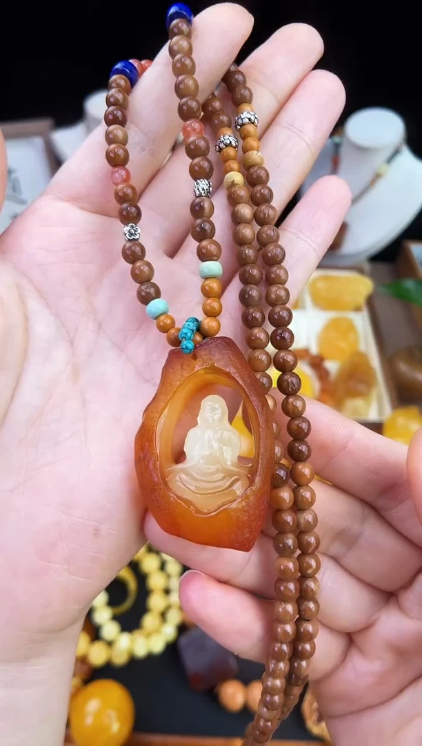 琥珀未镶嵌珠宝奇石青*柒月