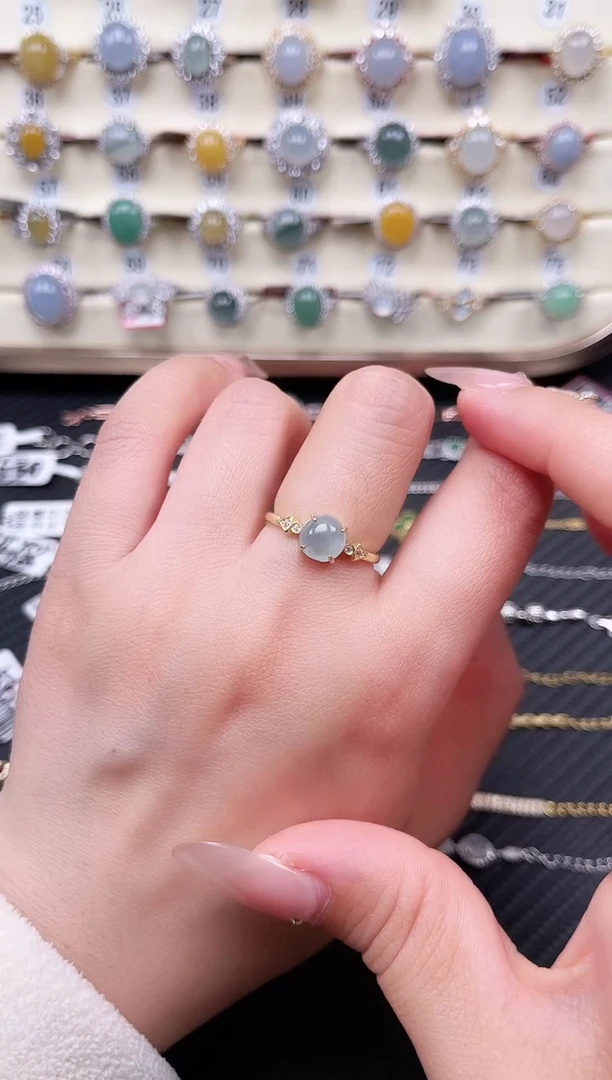 【闪购商品】翡翠戒指银S925镶嵌戒指