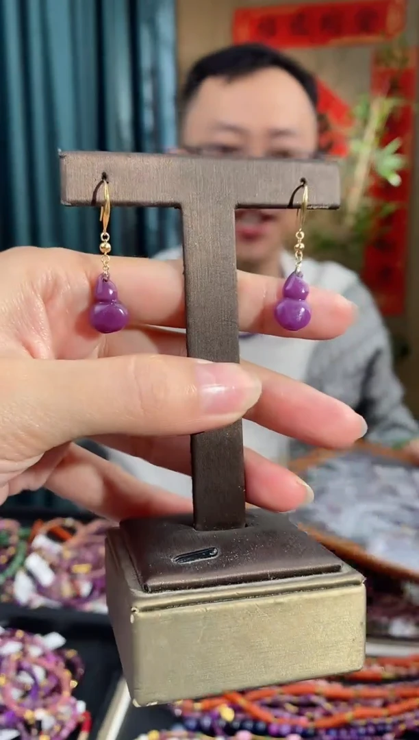 【闪购商品】苏纪石（舒俱来）耳坠18K金镶嵌351耳钩