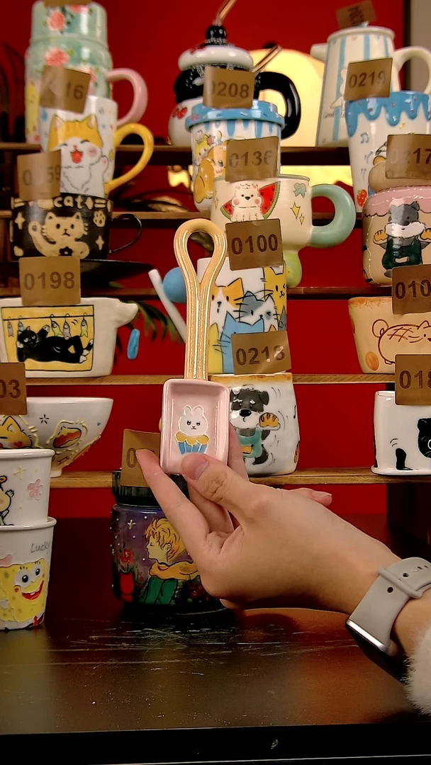 其他Diy景德镇陶瓷纯手工手绘卡通风勺子