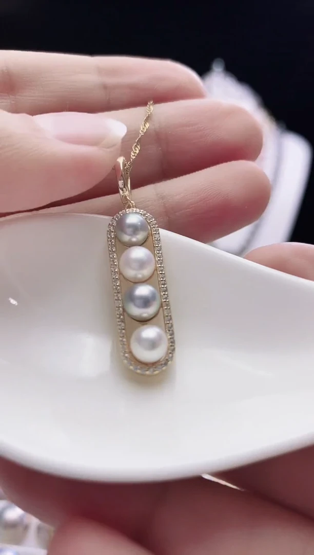 颈饰银S925镶嵌海水珍珠海水珍珠吊坠