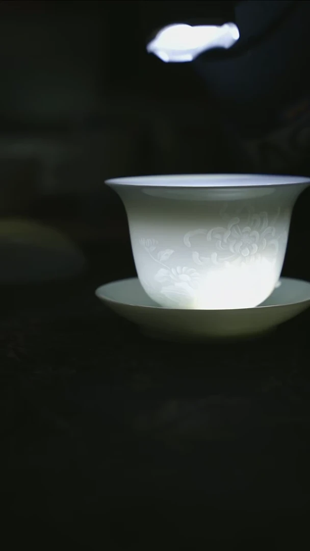 摆件瓷盖碗 景德镇精品陶瓷茶器