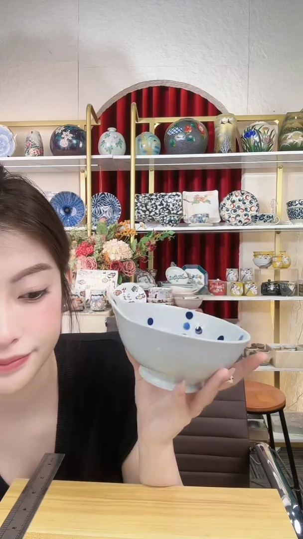 陶瓷有田烧手柄碗13cm一只外绘
