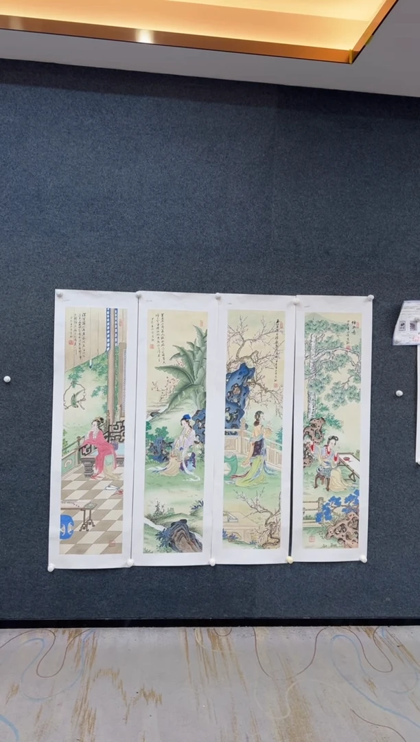 国画冯高翔-四条屏25610m35