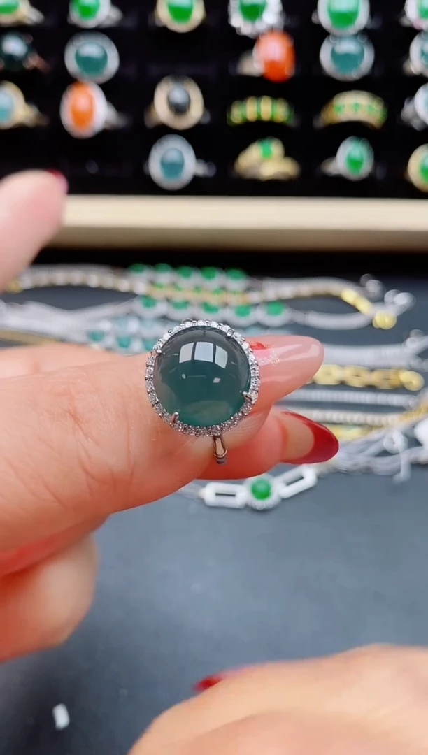 【闪购商品】翡翠戒指银S925镶嵌5850580