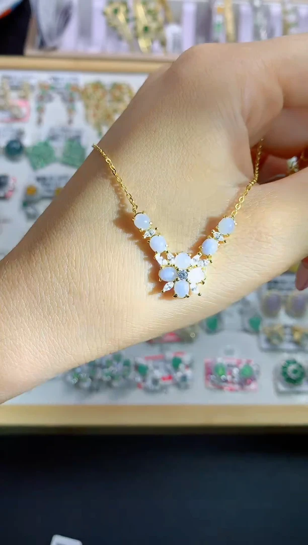 翡翠银S925镶嵌颈饰 翡翠 银S925镶嵌 111