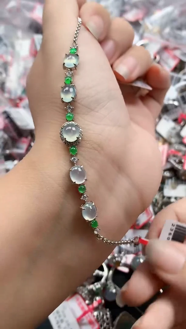 银S925镶嵌戒指翡翠天然A货缅甸翡翠