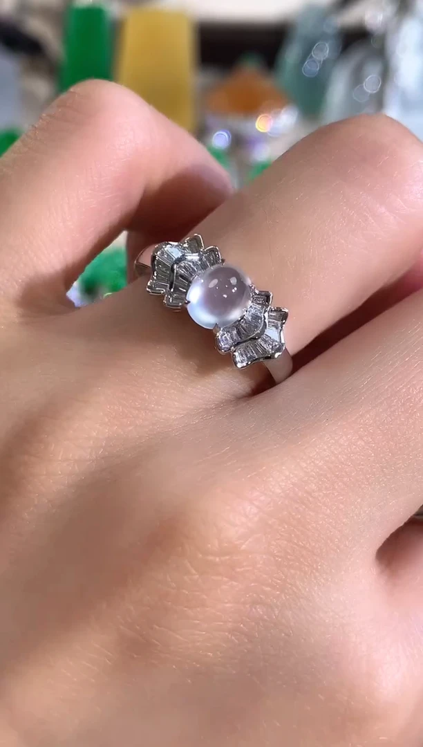 18K金镶嵌戒指翡翠A83