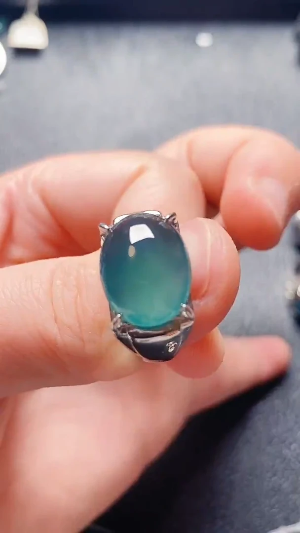 银S925镶嵌戒指翡翠111