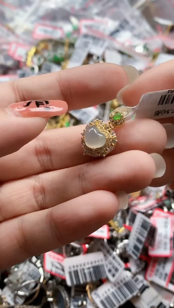 银S925镶嵌戒指翡翠天然A货缅甸翡翠