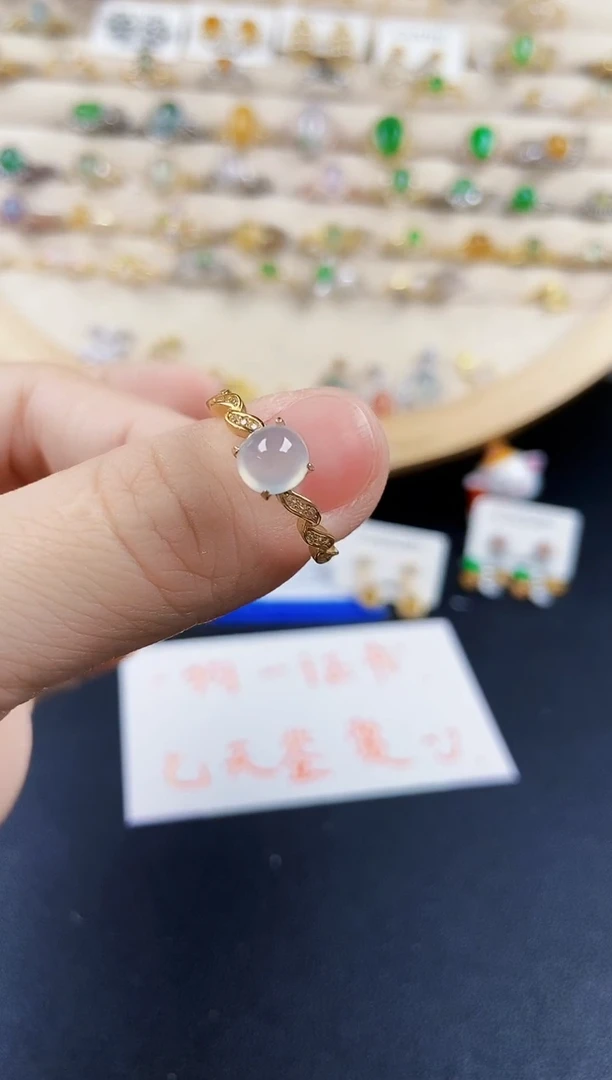 翡翠戒指银S925镶嵌456898