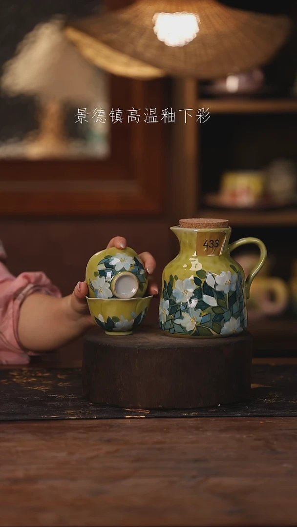 陶瓷景德镇高温釉下手绘陶瓷433