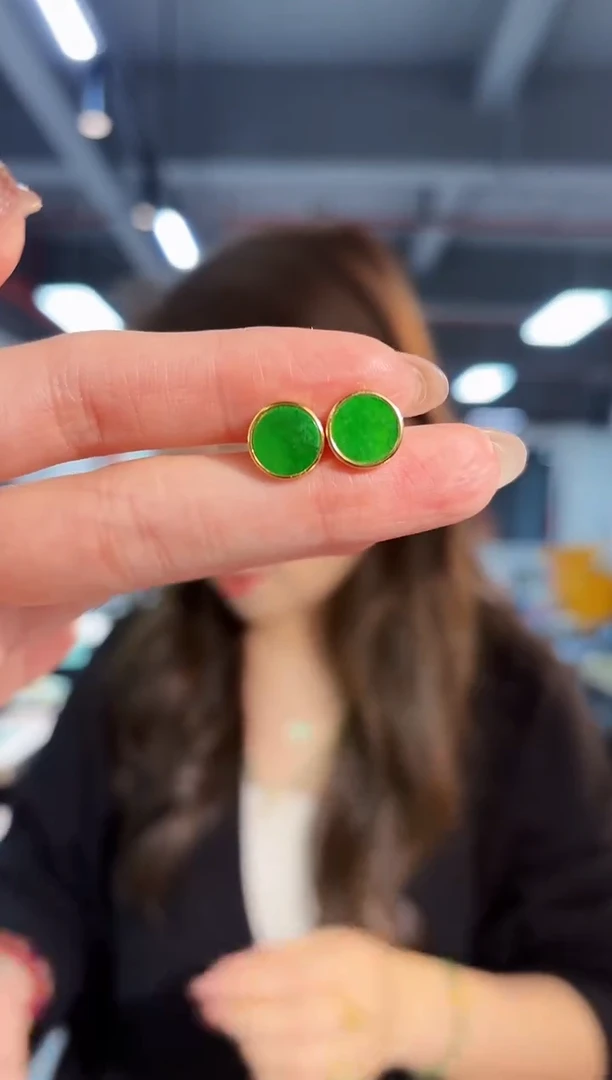 【闪购商品】翡翠耳饰未镶嵌缅料A货/支持复检/一对