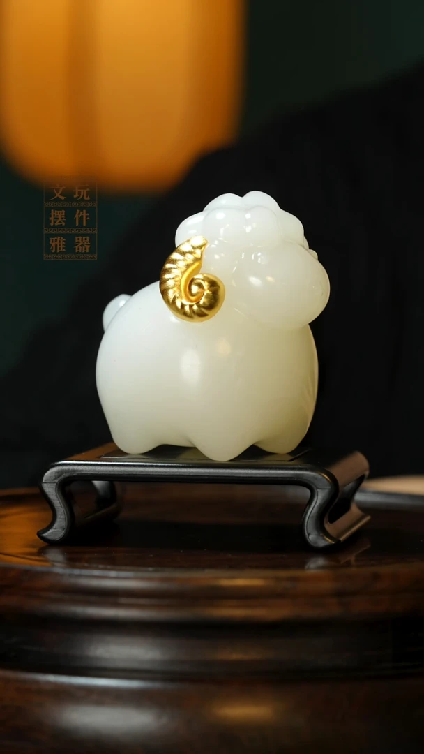 玉《喜气洋洋》手把件摆件