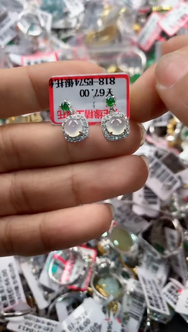 银S925镶嵌戒指翡翠777     10